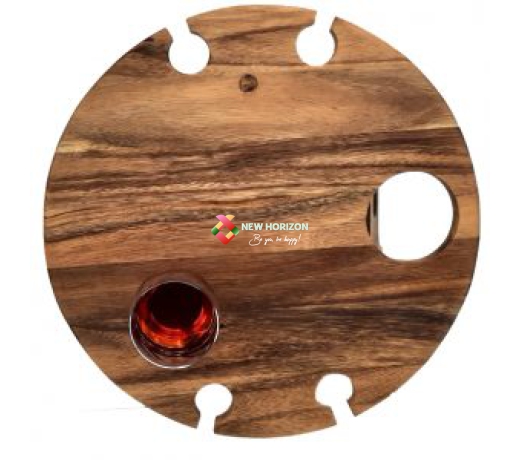 Bàn tròn dã ngoại có ô đựng chai rượu